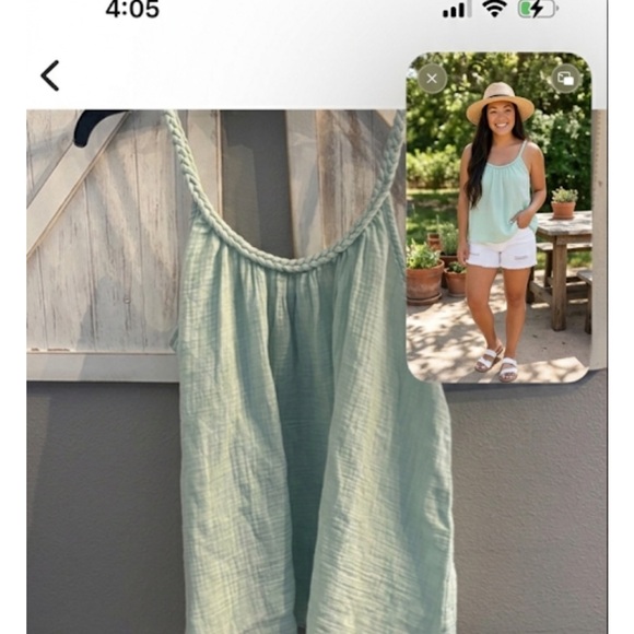 wild fable Tops - Nwt universal thread  Light Green Camisole Top braided trim
